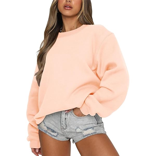 Fanway&EC Women's Long Sleeve Sweatshirt Casual Crewneck Oversized